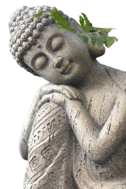 statue en pierre d'un moine boudhiste